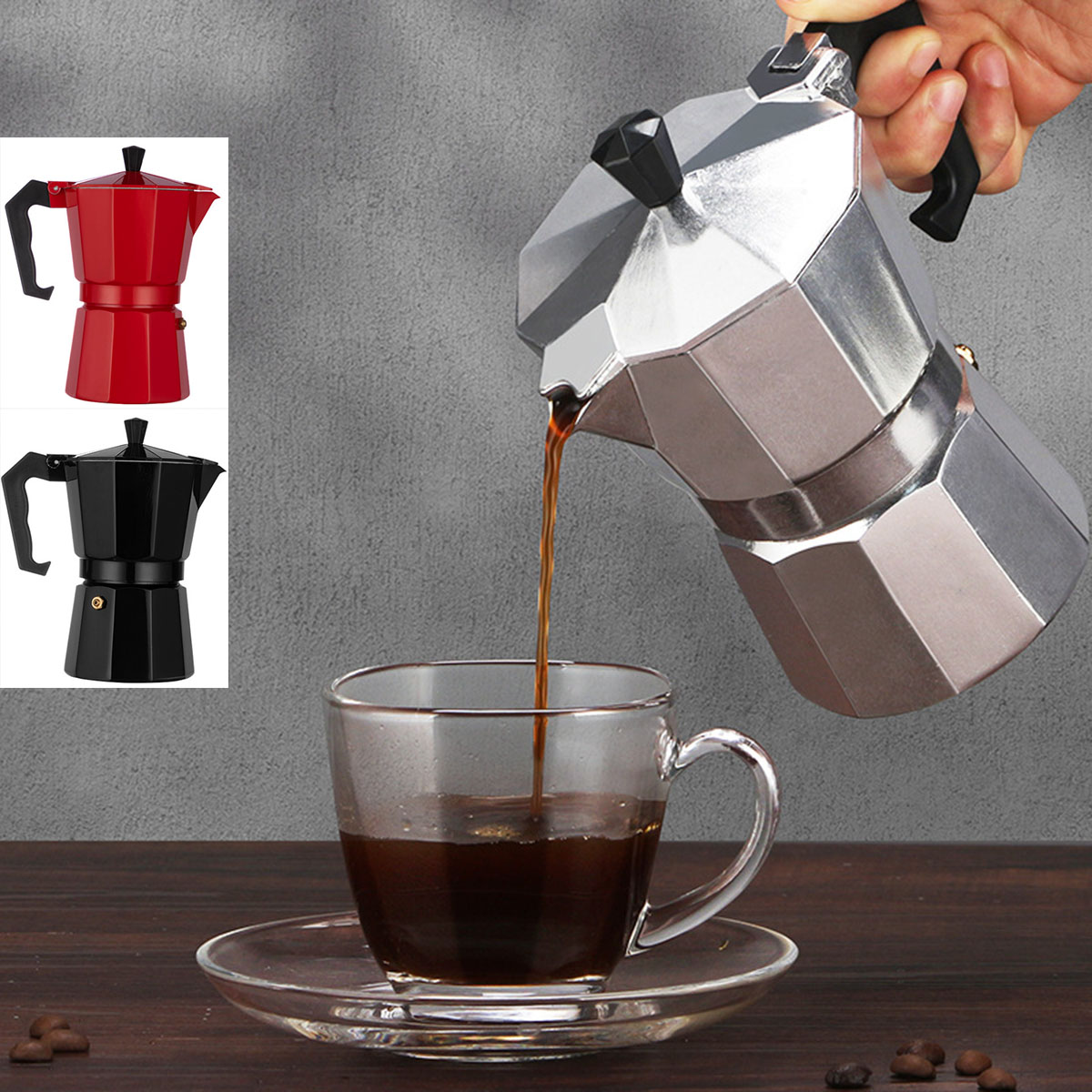 Moka Pot Stove - Kaffeemaschine Topf Aluminium Mokka Espresso Perkolator