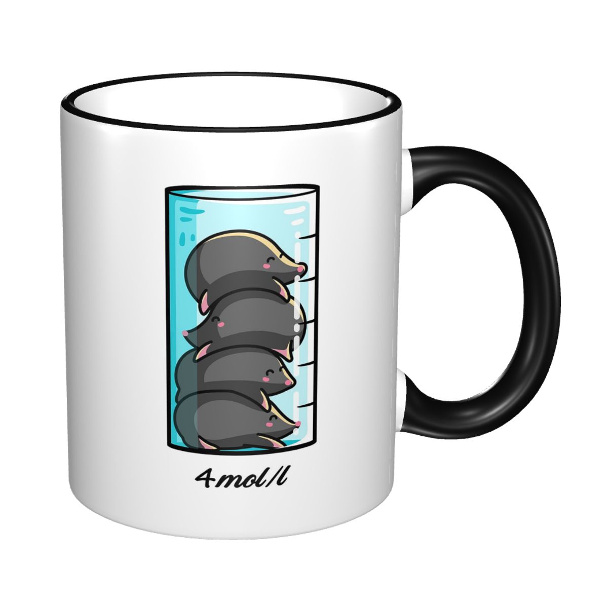 Coffee Tea Joke - 4 Maulwürfe pro Liter Chemie-Wissenschafts-Witz-Tasse Lustige