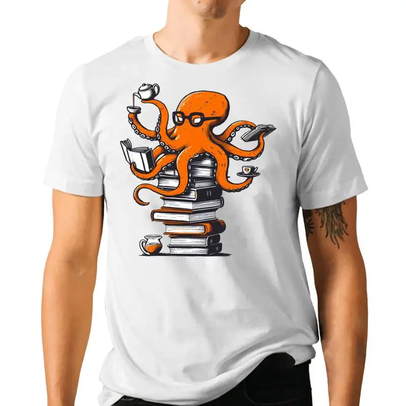 Coffee Tea Knits - Reading Octopus T-Shirt Kaffee Tee Bookish