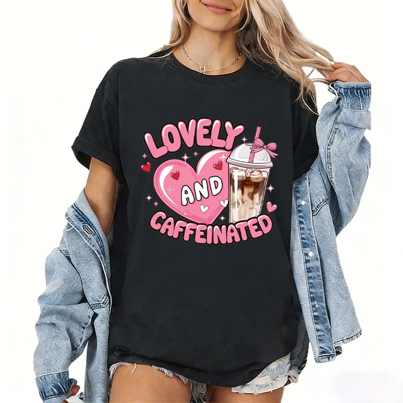 Coffee Tea Knits - Lustiges T-Shirt mit Kaffee-Milch-Tee-Motiv, schönes und