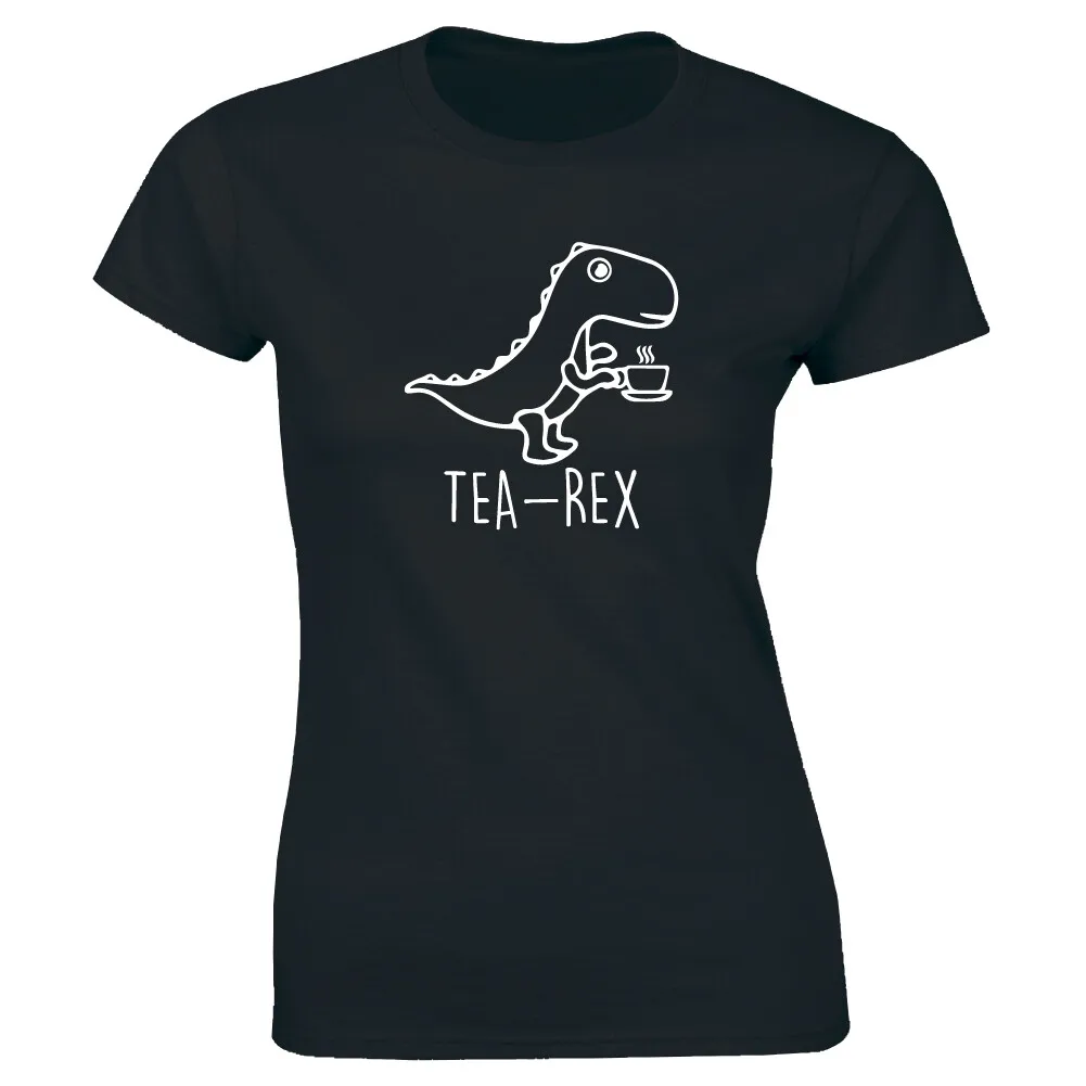 Coffee Tea Knits - Tea Rex Lustiges Dinosaurier-Kaffeetassen-T-Shirt für Frauen