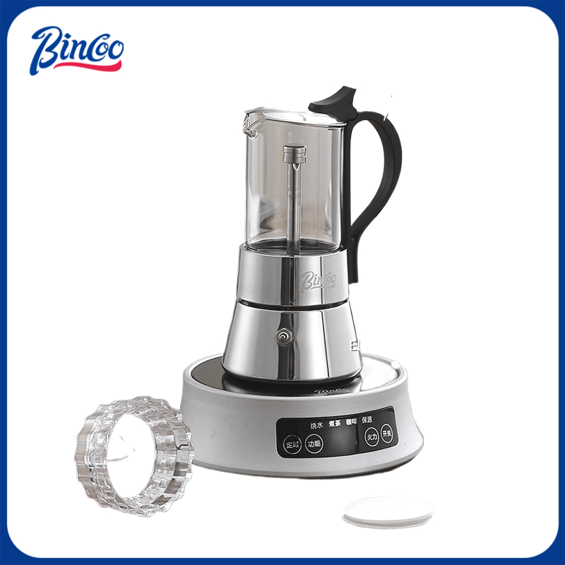 Moka Pot Stove - BINCOO Doppelventil-Moka-Kanne aus Edelstahl, Kaffeebrühgerät, Espresso-Kaffeemaschine