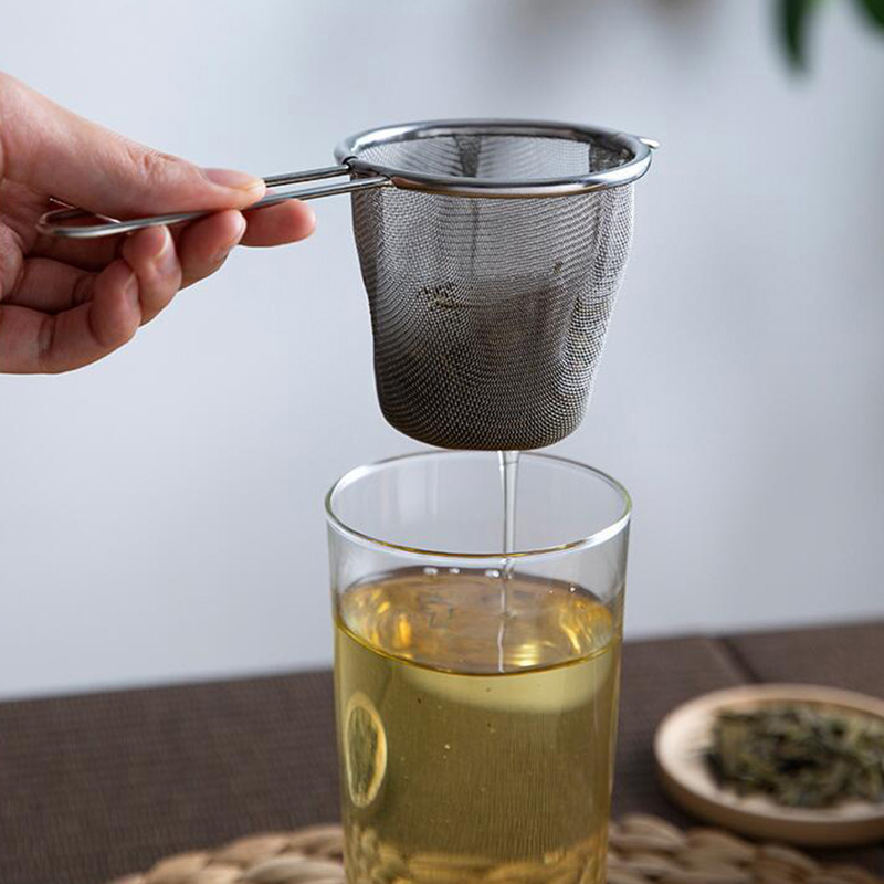 Coffee Tea Infusion - Edelstahl-Tee-Infuser, wiederverwendbarer Teefilter, Teekannen-Sieb in Einzelohr-Form,