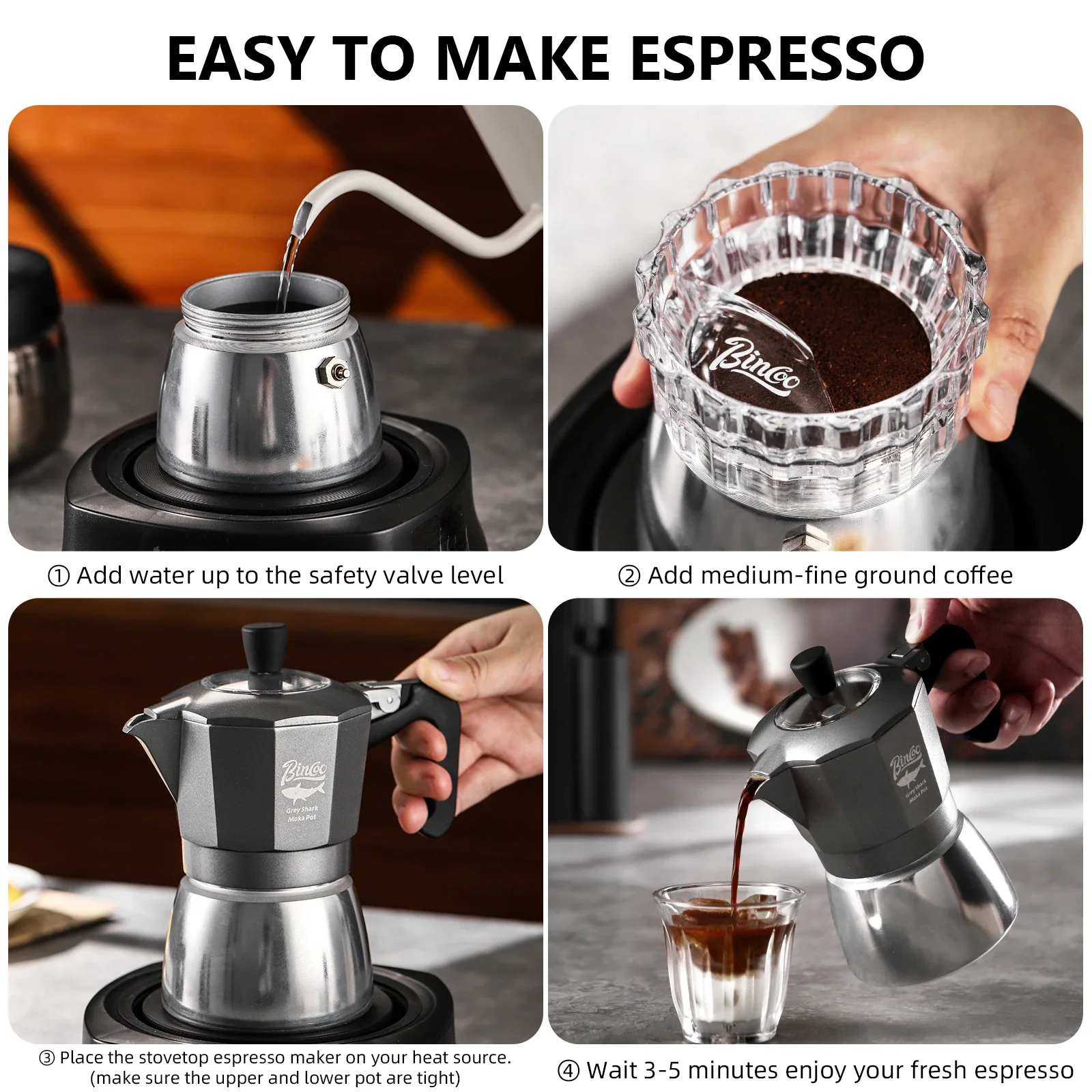 Bincoo 2-Tassen Doppelventil M – Moka Pot Stove Bewertung und Preis