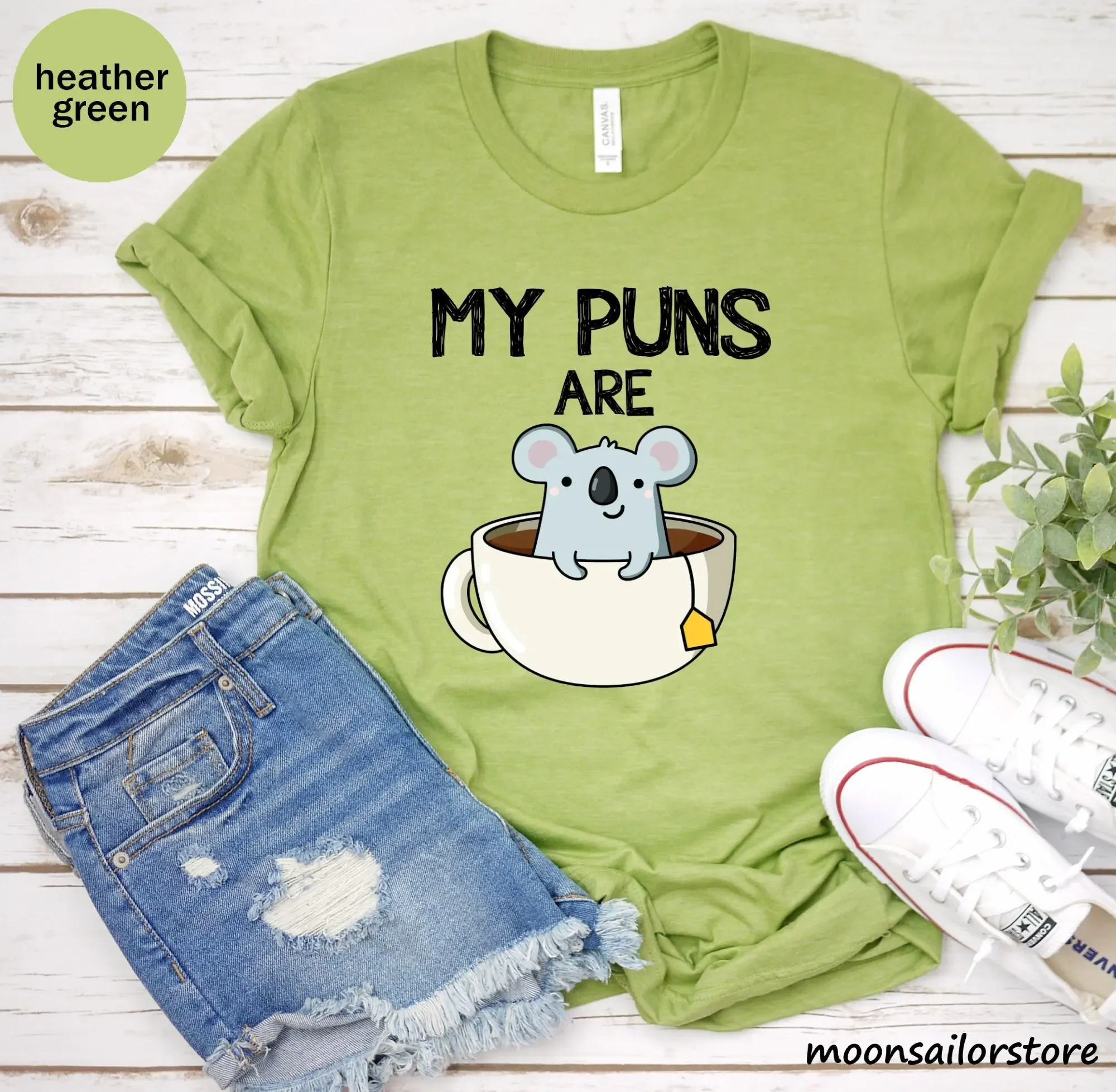 My Puns Are Koala Tea T-Shirt, – Coffee Tea Joke Bewertung und Preis
